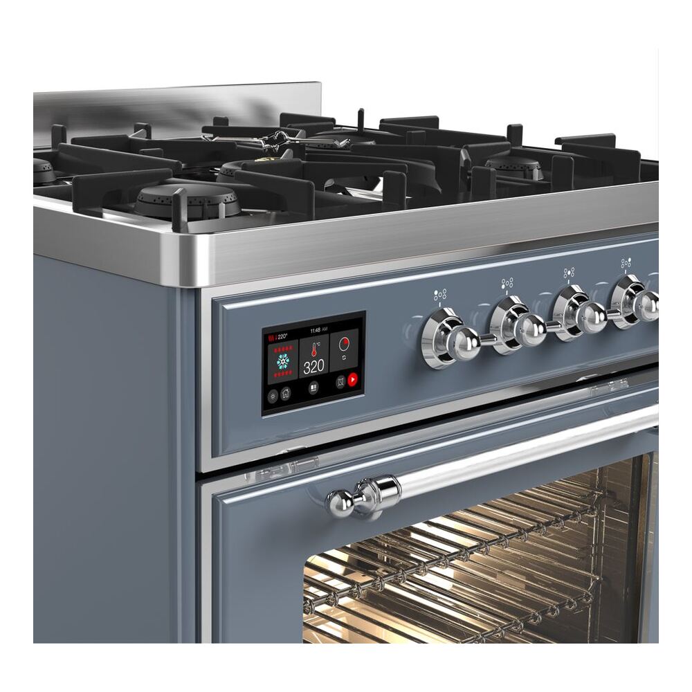 ILVE_UM30DNE3BGC_Majestic_II_30"_Dual_Fuel_Range_controls