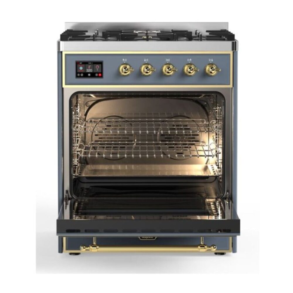 ILVE_UM30DNE3BGGLP_Majestic_II_30"_Dual_Fuel_Range_oven_opened