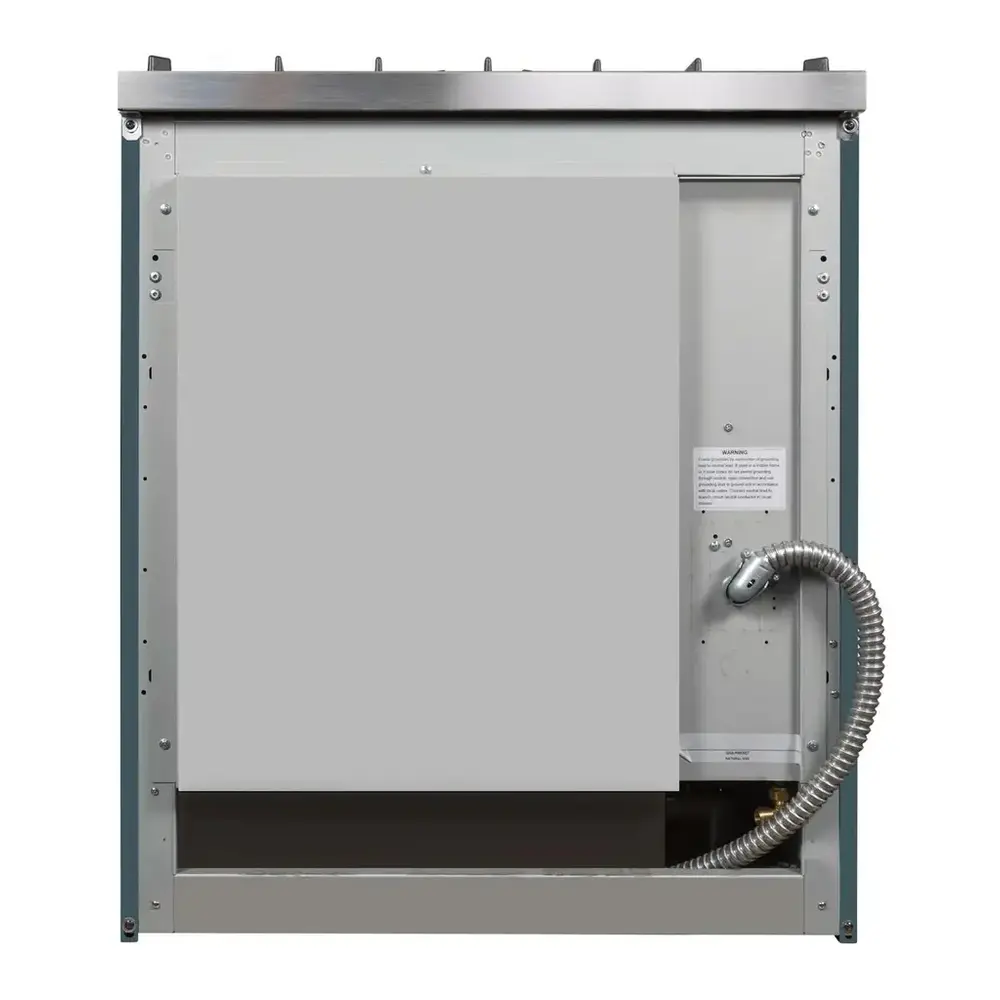 ILVE UM30DNE3BGG Majestic II 30 inch Dual Fuel Range with 5 Black Brass Burners (Natural Gas, Triple Glass Door, Blue Grey, Brass) 10 ILVE_UM30DNE3BGG_Majestic_II_30"_Dual_Fuel_Range_rear_view