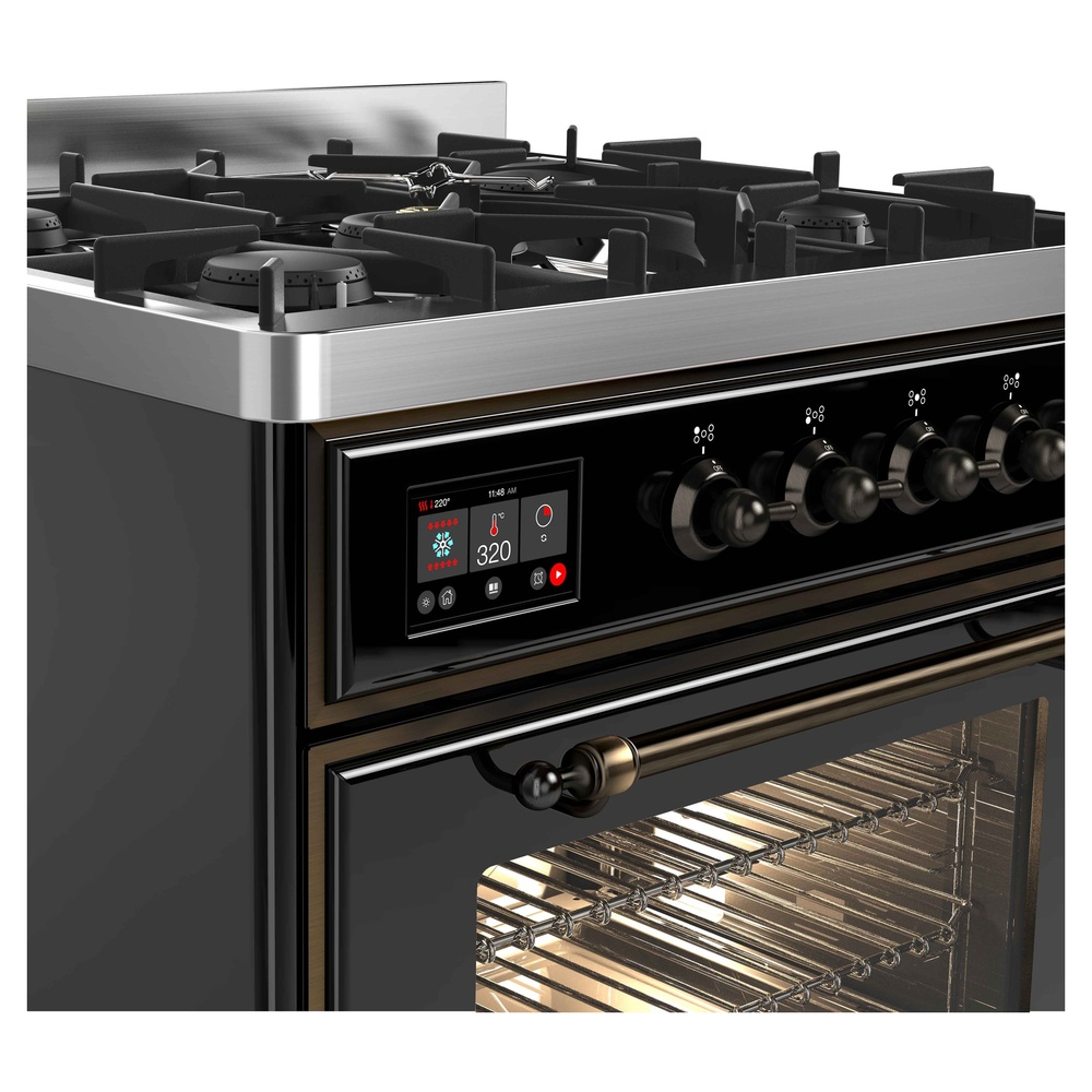 ILVE_UM30DNE3BKBLP_Majestic_II_30"_Dual_Fuel_Range_Front_View
