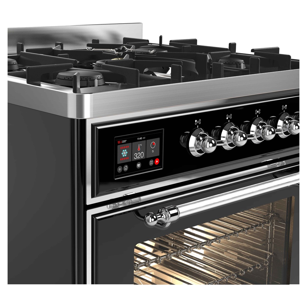 ILVE_UM30DNE3BKCLP_Majestic_II_30"_Dual_Fuel_Range_Front_View