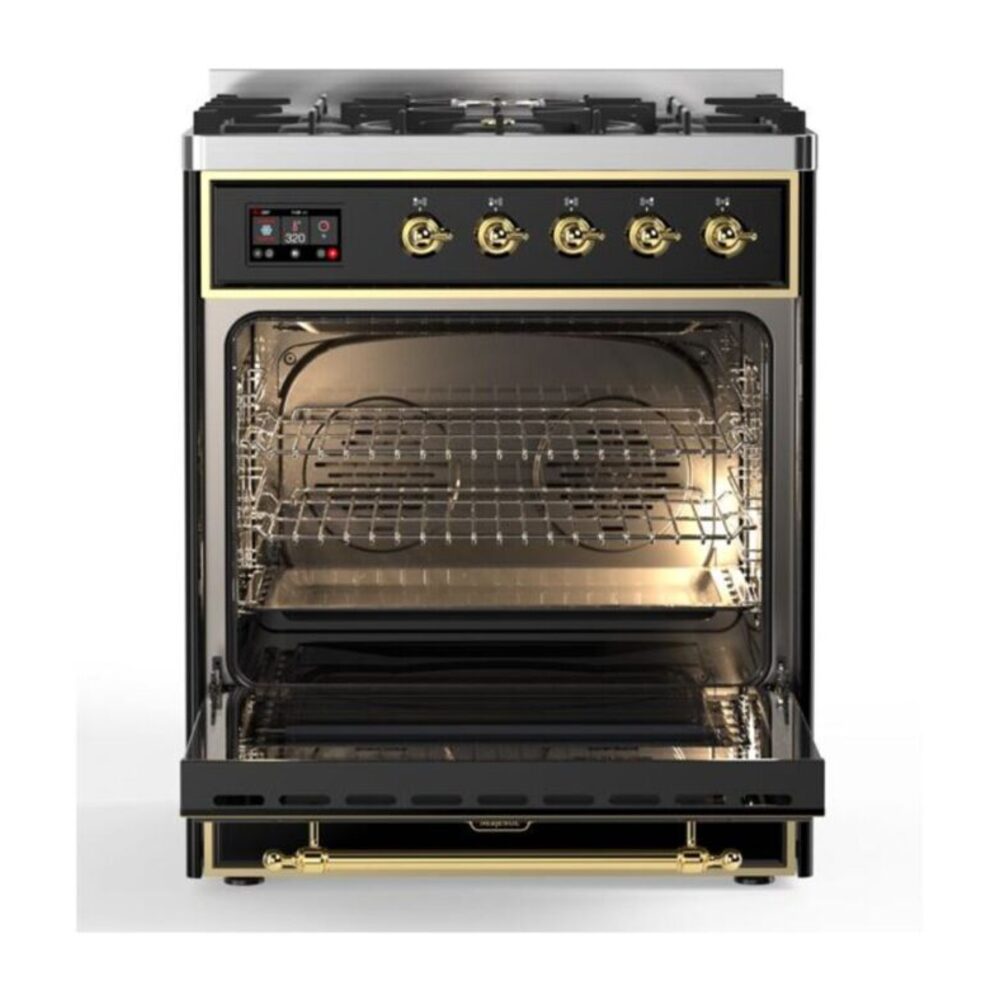 ILVE_UM30DNE3BKGLP_Majestic_II_30"_Dual_Fuel_Range_oven_opened