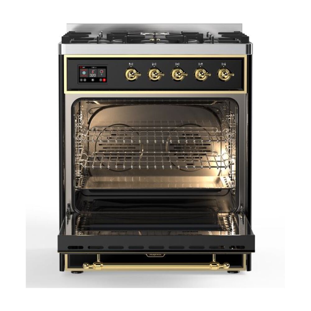 ILVE_UM30DNE3BKG_Majestic_II_30"_Dual_Fuel_Range_oven_opened