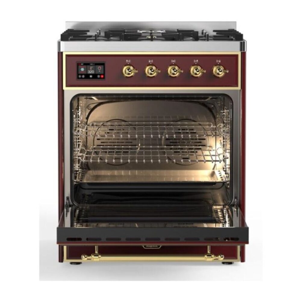 ILVE_UM30DNE3BUGLP_Majestic_II_30"_Dual_Fuel_Range_Front_View