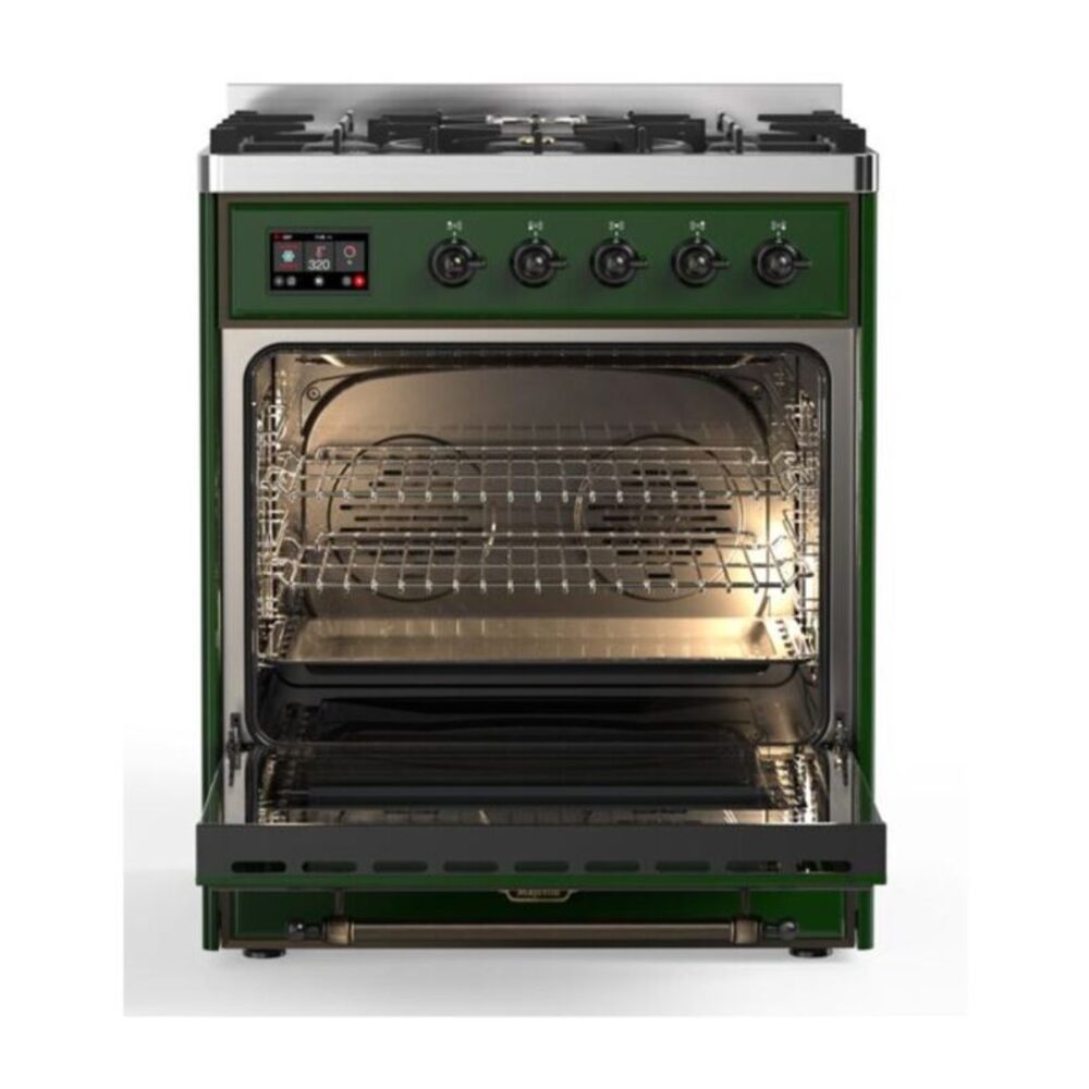 ILVE_UM30DNE3EGB_Majestic_II_30"_Dual_Fuel_Range_oven_opened