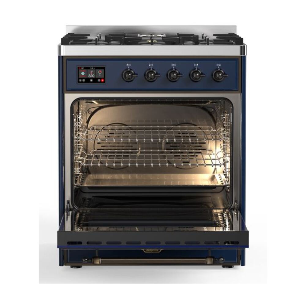 ILVE_UM30DNE3MBBLP_Majestic_II_30"_Dual_Fuel_Range_Front_View