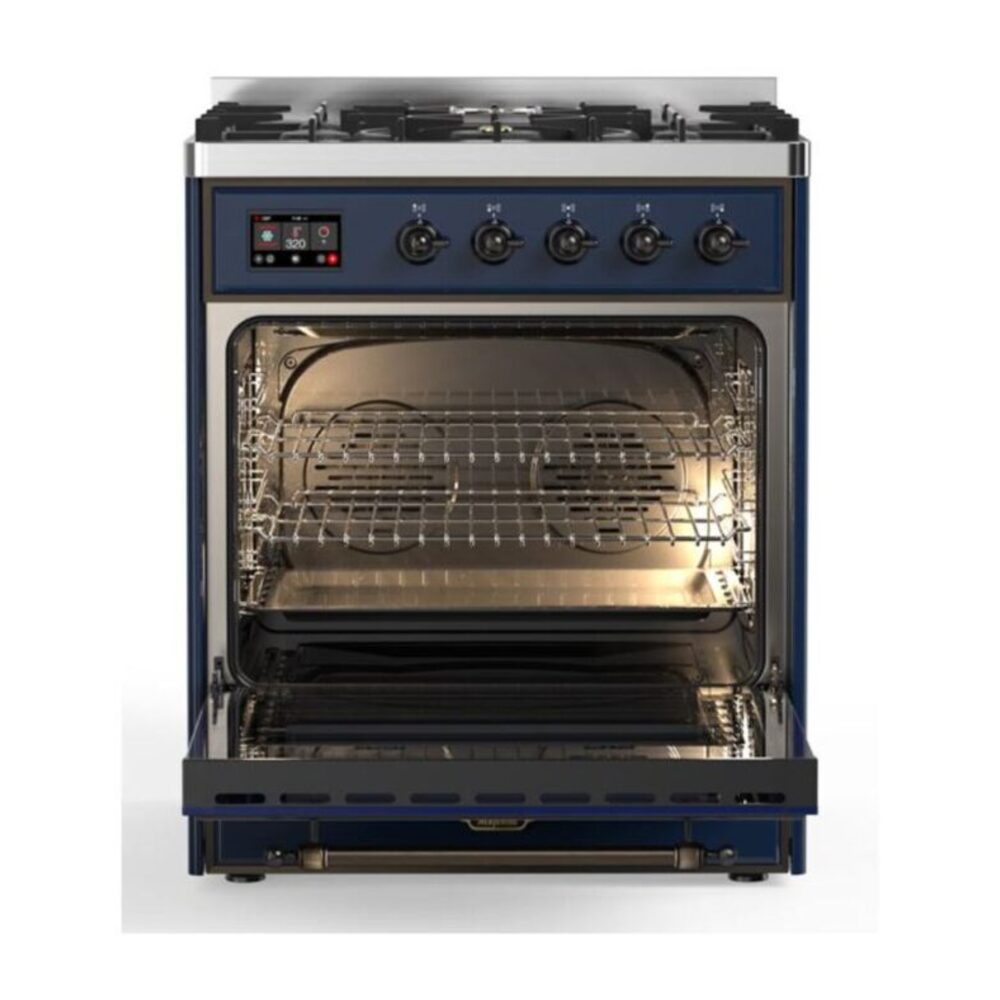 ILVE_UM30DNE3MBB_Majestic_II_30"_Dual_Fuel_Range_Front_View