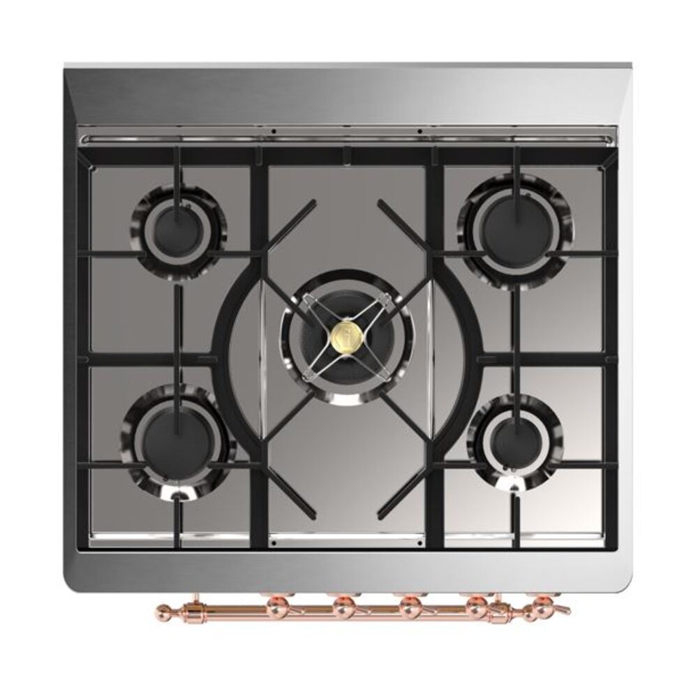 ILVE_UM30DNE3MBPLP_Majestic_II_30"_Dual_Fuel_Range_Top_Angle