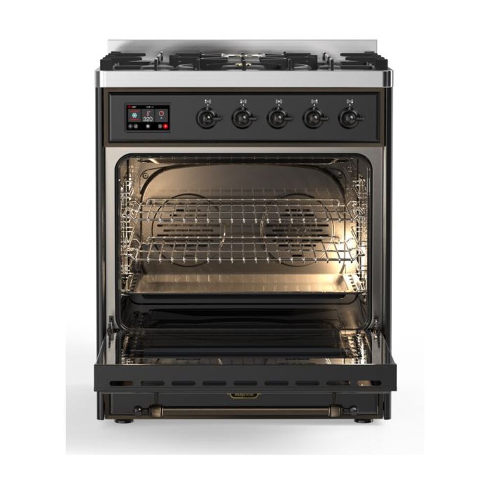 ILVE_UM30DNE3MGBLP_Majestic_II_30"_Dual_Fuel_Range_oven_opened