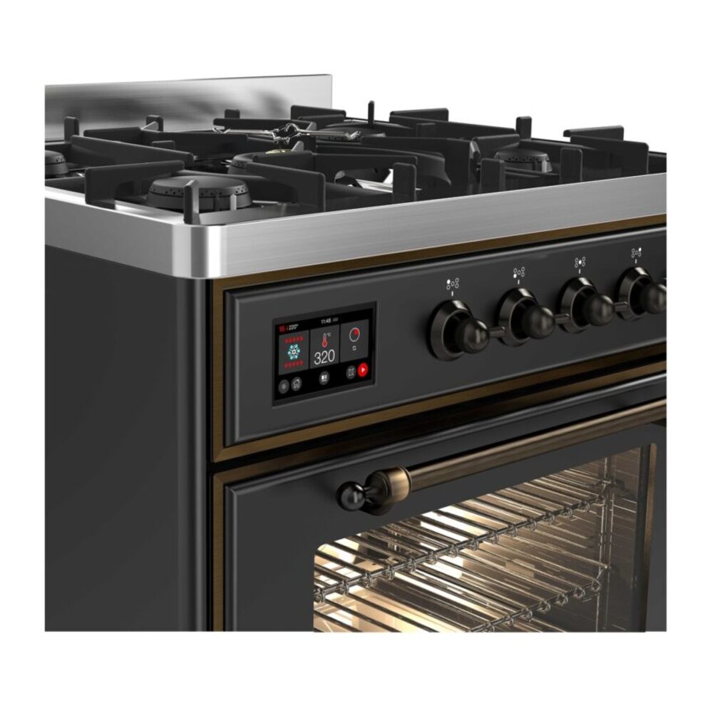 ILVE_UM30DNE3MGB_Majestic_II_30"_Dual_Fuel_Range_knobs