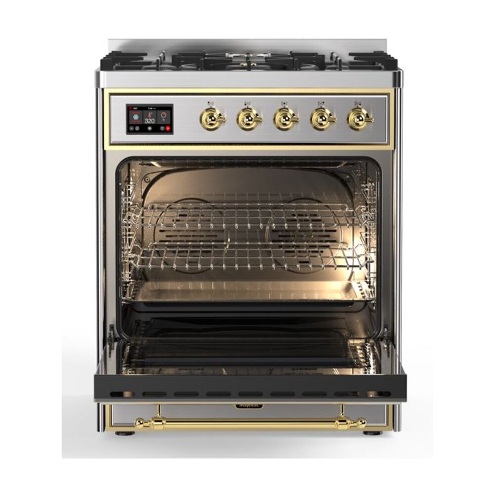 ILVE_UM30DNE3SSG_Majestic_II_30"_Dual_Fuel_Range_oven_opened