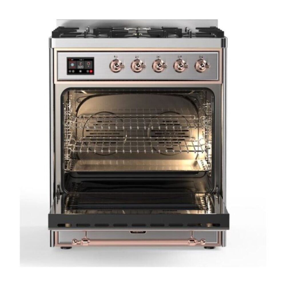ILVE_UM30DNE3SSPLP_Majestic_II_30"_Dual_Fuel_Range_Front_View