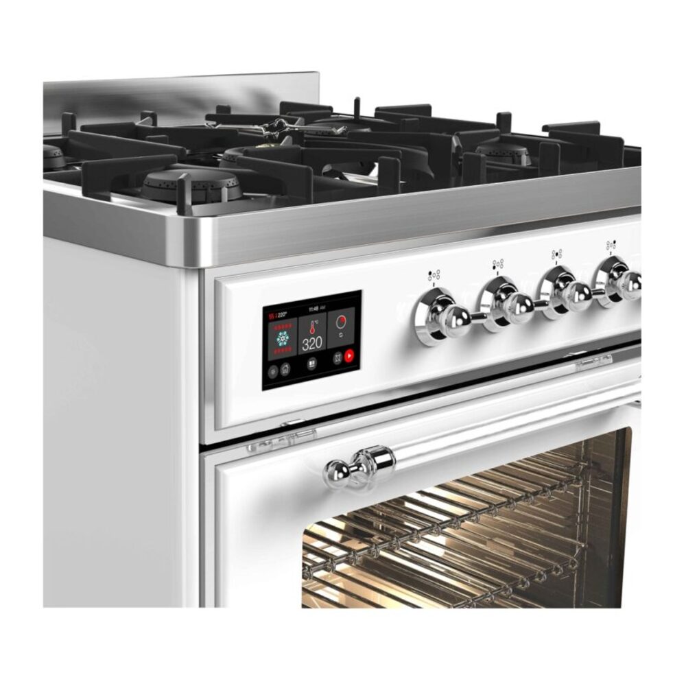 ILVE_UM30DNE3WHCLP_Majestic_II_30"_Dual_Fuel_Range_front