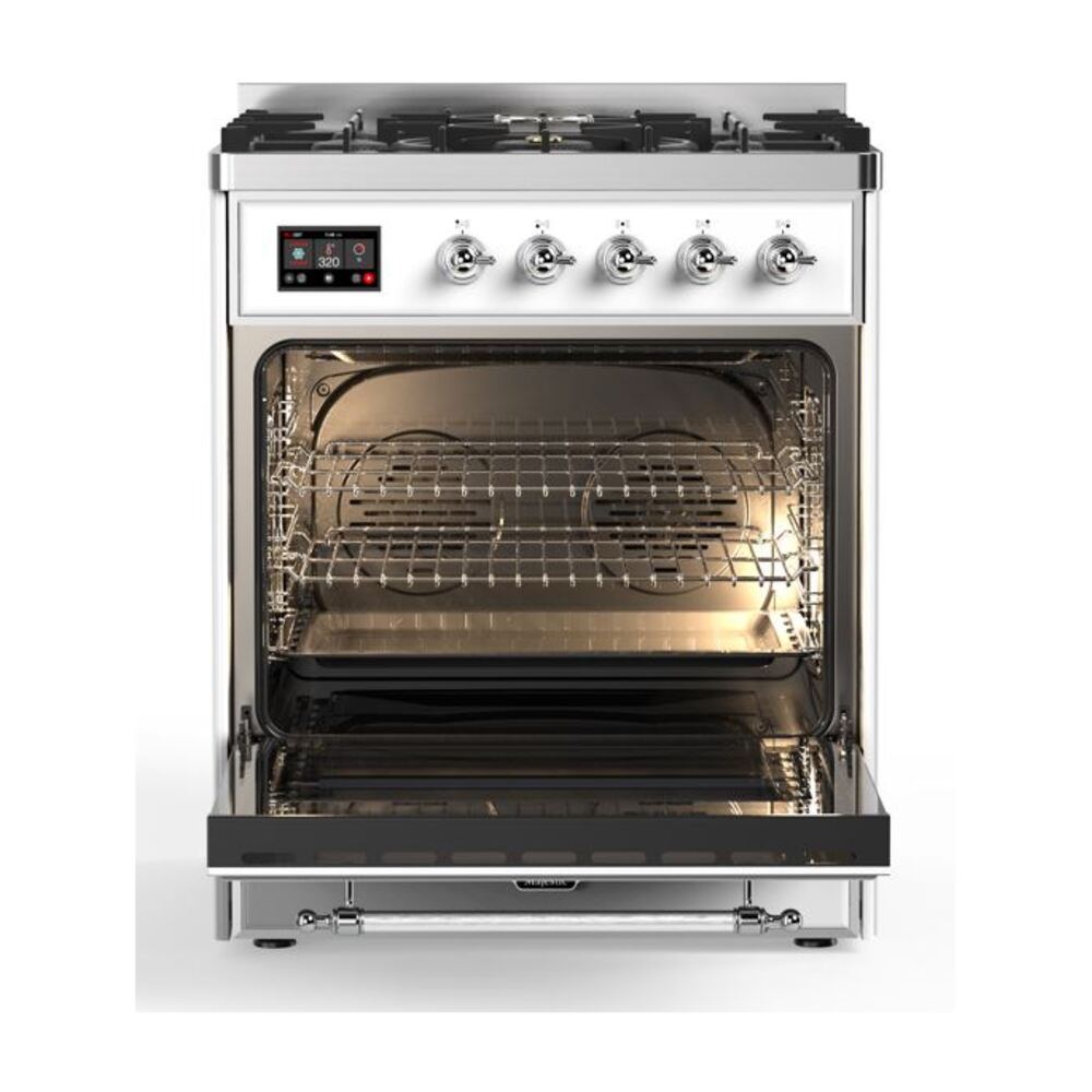 ILVE_UM30DNE3WHCLP_Majestic_II_30"_Dual_Fuel_Range_oven_opened