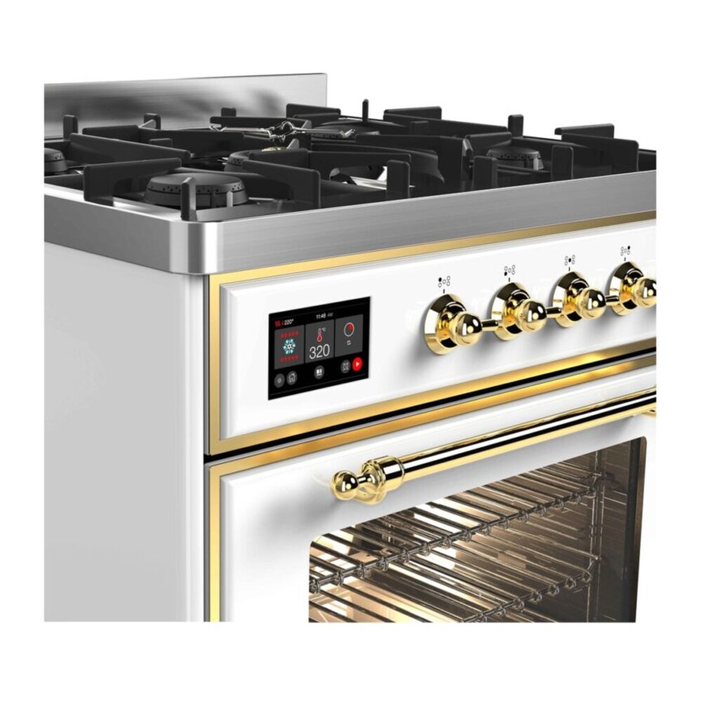 ILVE_UM30DNE3WHGLP_Majestic_II_30"_Dual_Fuel_Range_front