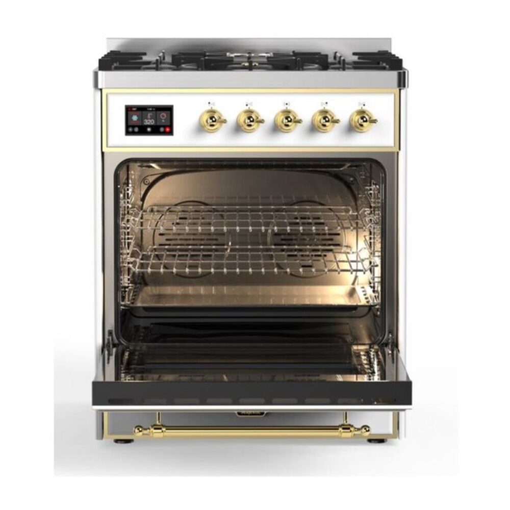 ILVE_UM30DNE3WHGLP_Majestic_II_30"_Dual_Fuel_Range_oven_opened
