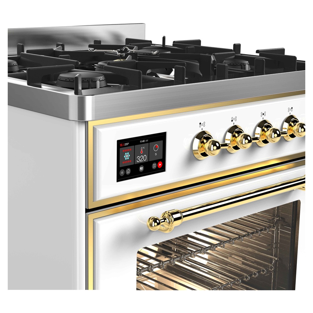 ILVE_UM30DNE3WHG_Majestic_II_30"_Dual_Fuel_Range_front