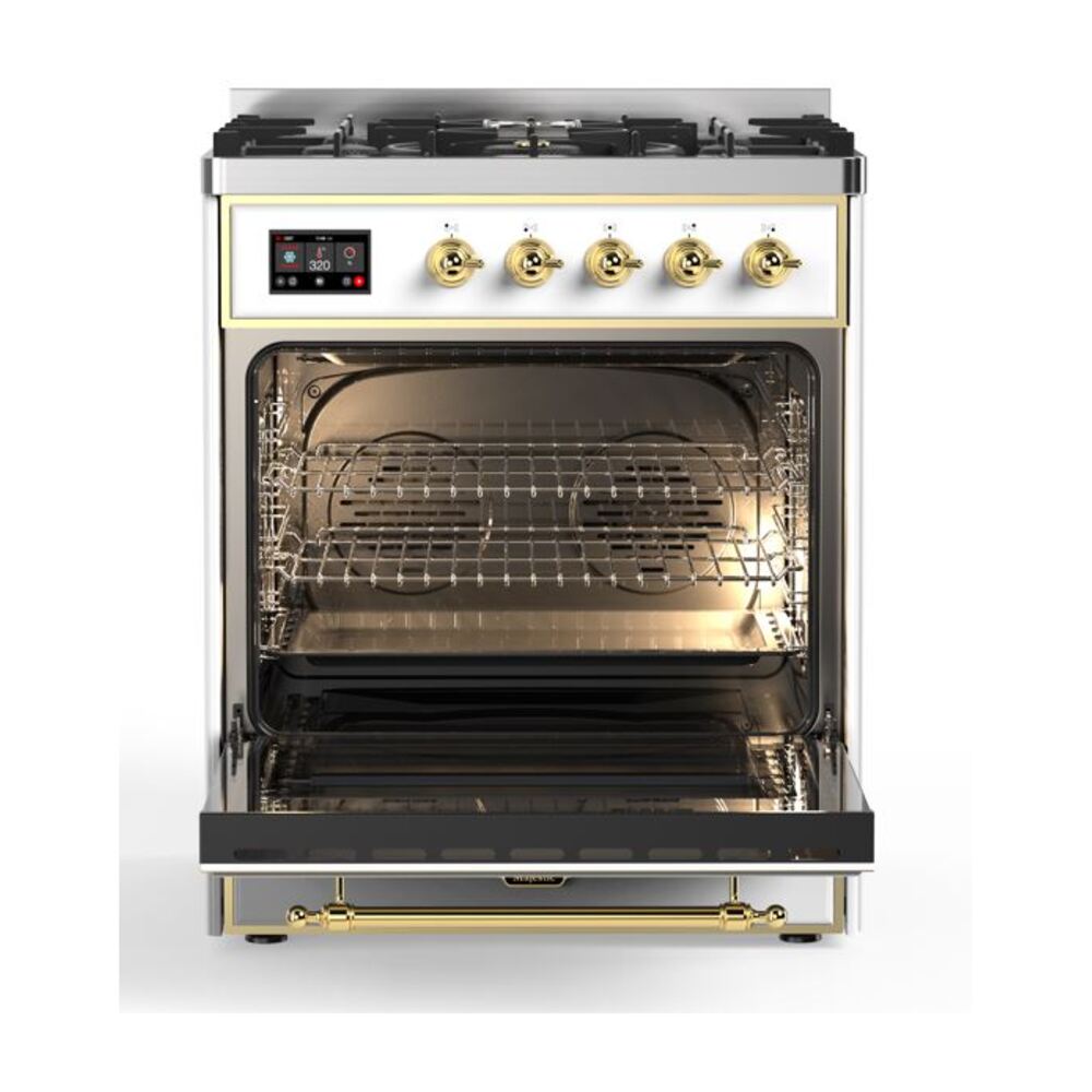 ILVE_UM30DNE3WHG_Majestic_II_30"_Dual_Fuel_Range_oven_opened