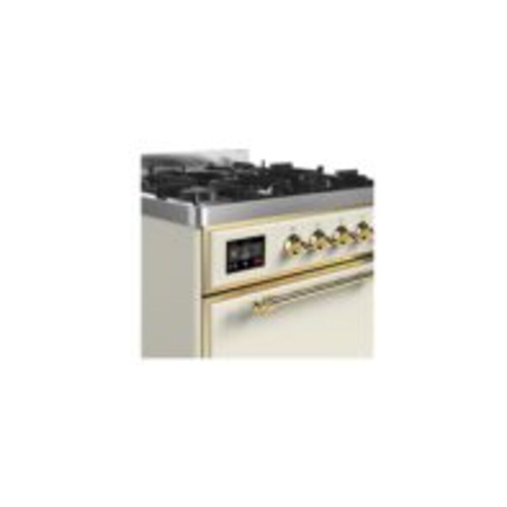 ILVE UM30D Majestic II 30 inch Dual Fuel Range with 5 Black Brass Burners