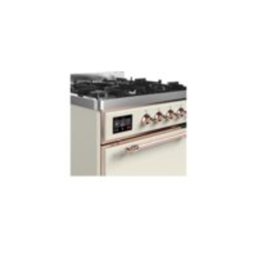 ILVE UM30D Majestic II 30 inch Dual Fuel Range with 5 Black Brass Burners