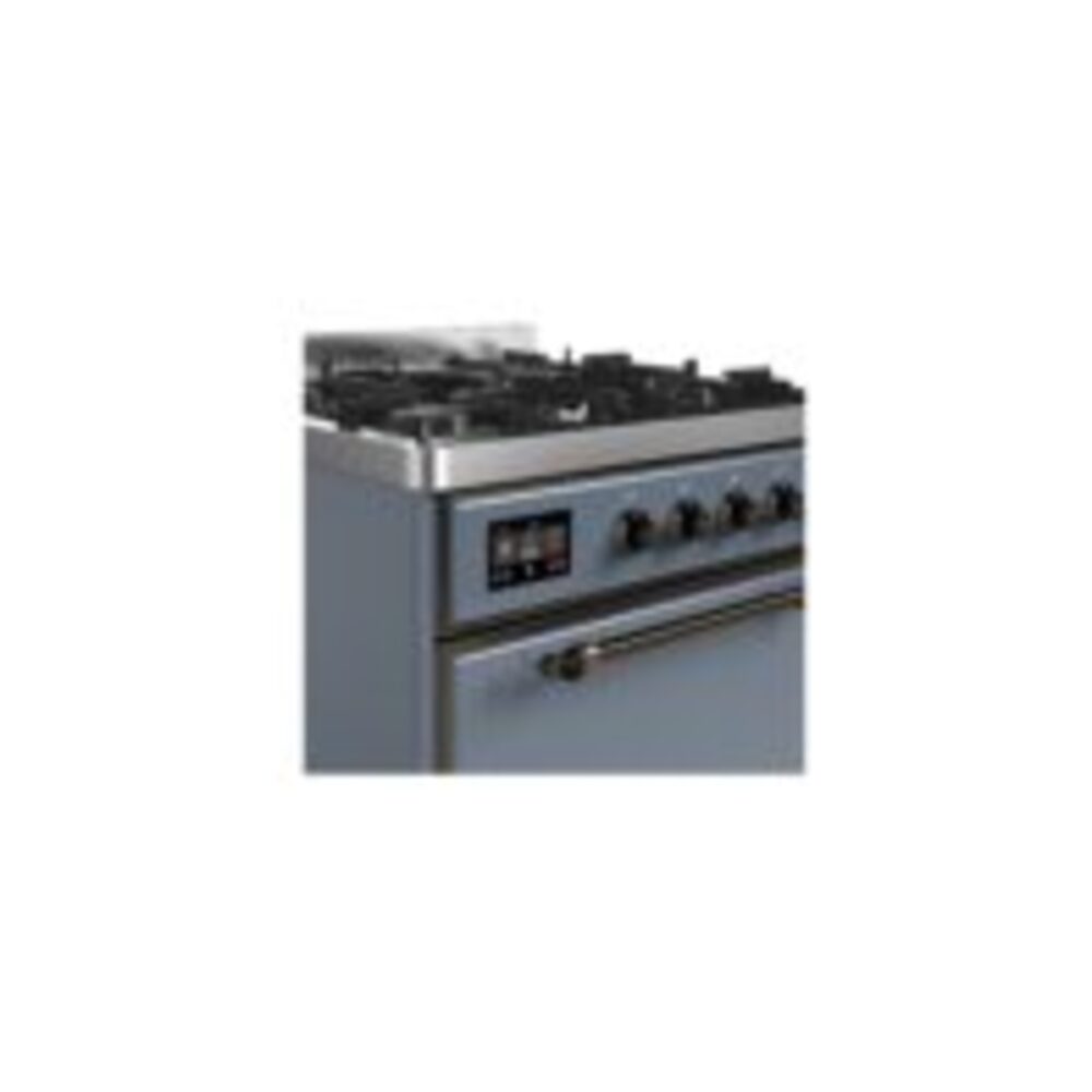 ILVE UM30D Majestic II 30 inch Dual Fuel Range with 5 Black Brass Burners