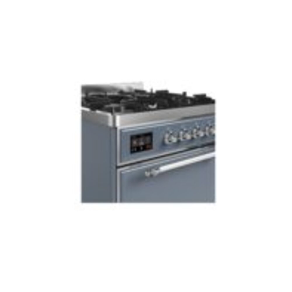 ILVE UM30D Majestic II 30 inch Dual Fuel Range with 5 Black Brass Burners
