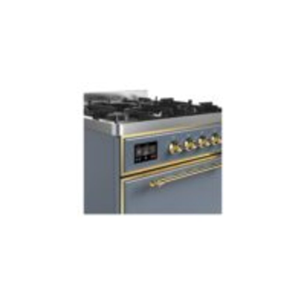 ILVE UM30D Majestic II 30 inch Dual Fuel Range with 5 Black Brass Burners