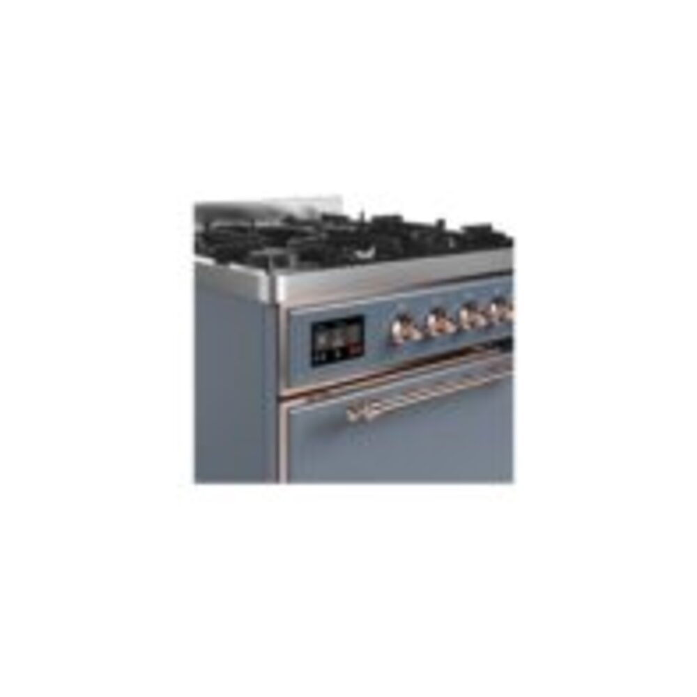 ILVE UM30D Majestic II 30 inch Dual Fuel Range with 5 Black Brass Burners