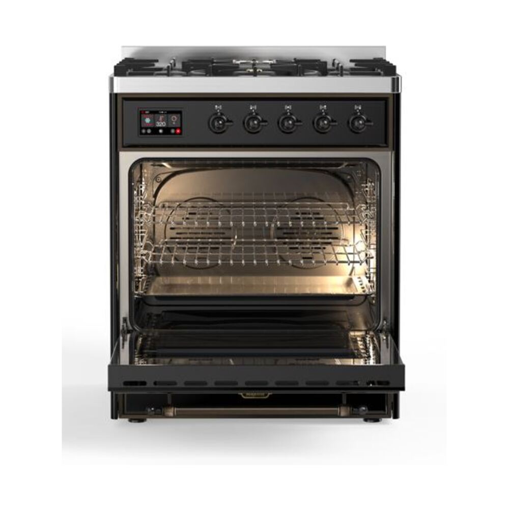 ILVE_UM30DQNE3BKBLP_Majestic_II_30"_Dual_Fuel_Range_Front_View