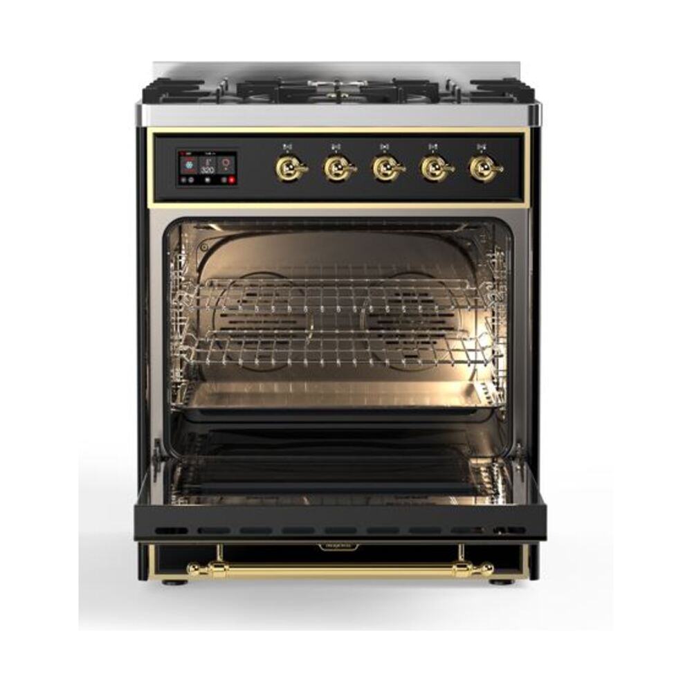 ILVE_UM30DQNE3BKGLP_Majestic_II_30"_Dual_Fuel_Range_Front_View