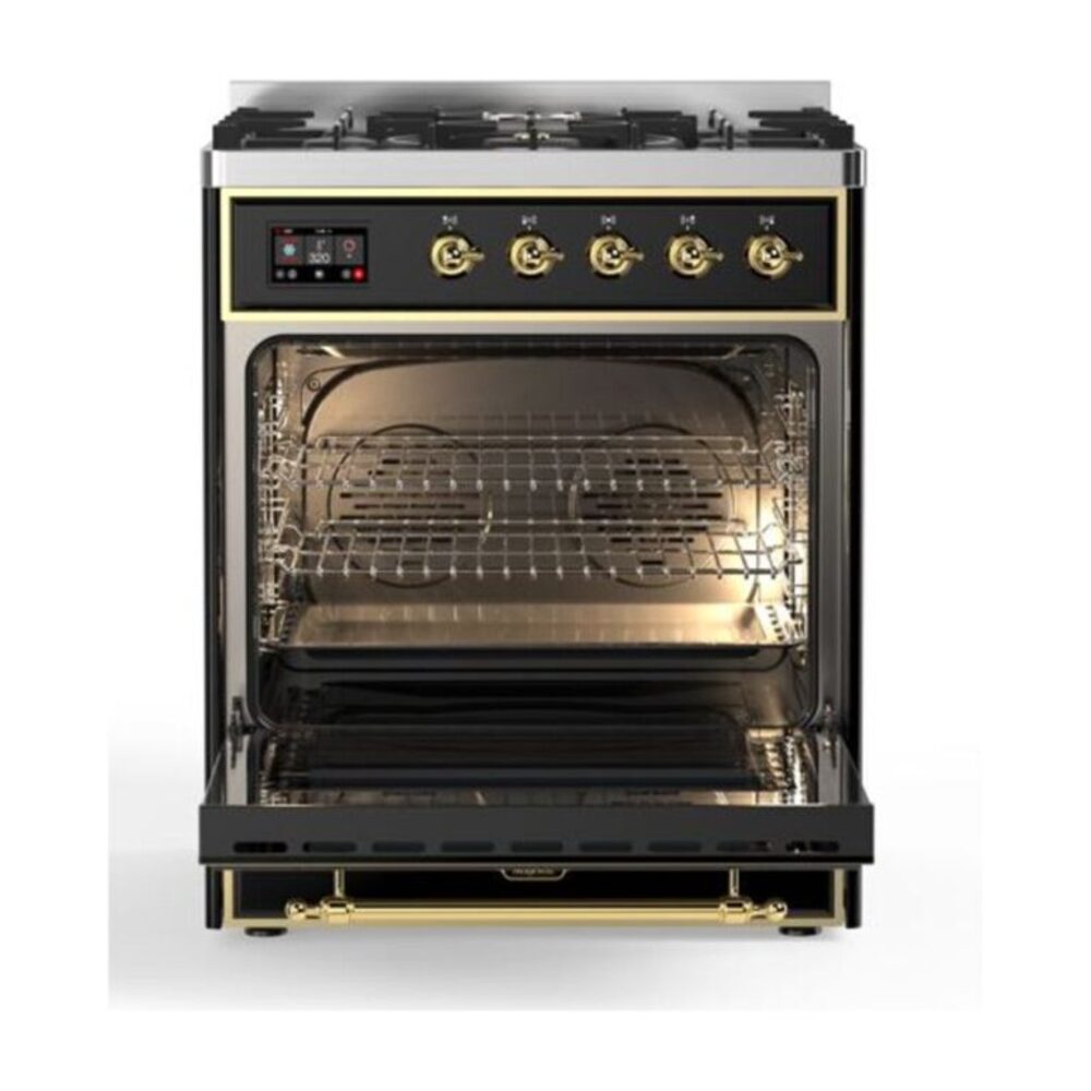 ILVE_UM30DQNE3BKG_Majestic_II_30"_Dual_Fuel_Range_Front_View