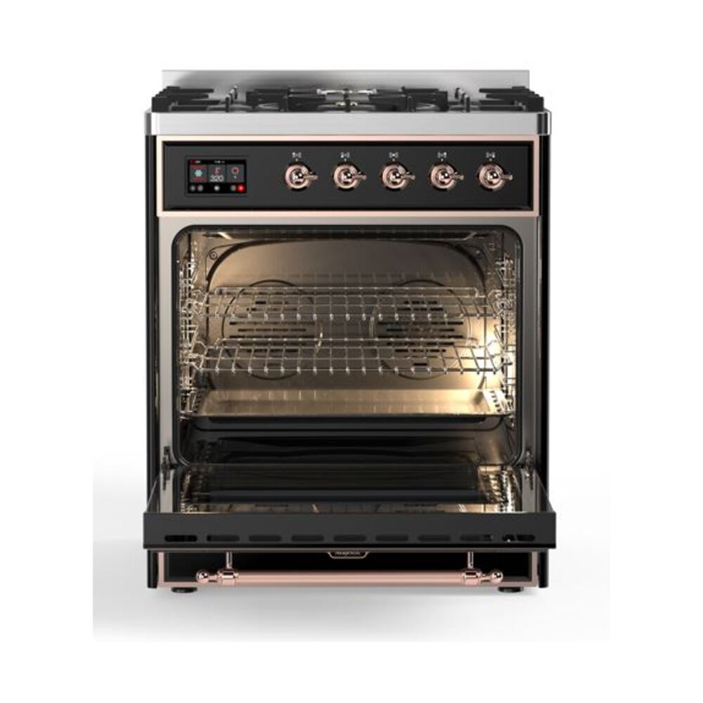 ILVE_UM30DQNE3BKPLP_Majestic_II_30"_Dual_Fuel_Range_Front_View