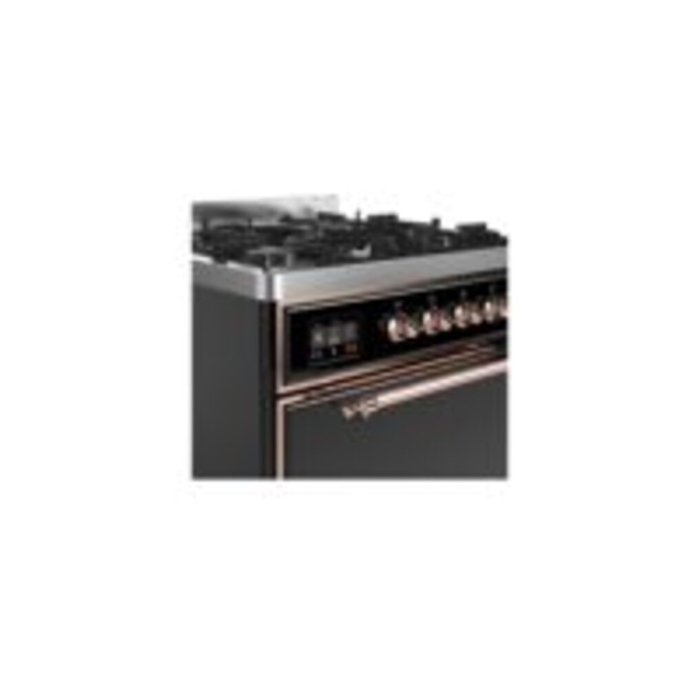 ILVE UM30D Majestic II 30 inch Dual Fuel Range with 5 Black Brass Burners