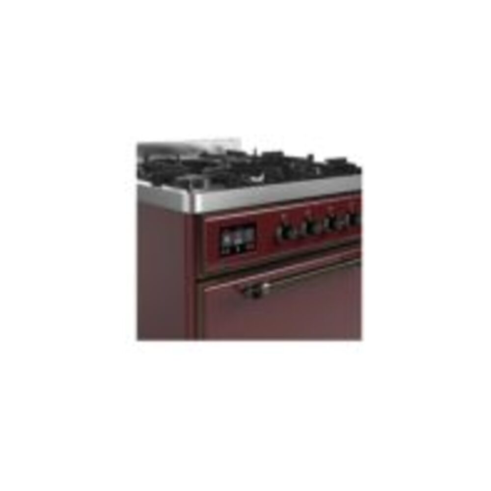 ILVE UM30D Majestic II 30 inch Dual Fuel Range with 5 Black Brass Burners