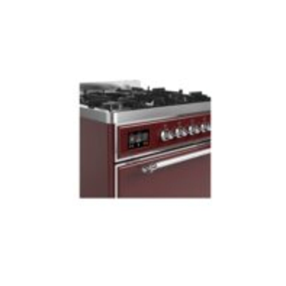 ILVE UM30D Majestic II 30 inch Dual Fuel Range with 5 Black Brass Burners