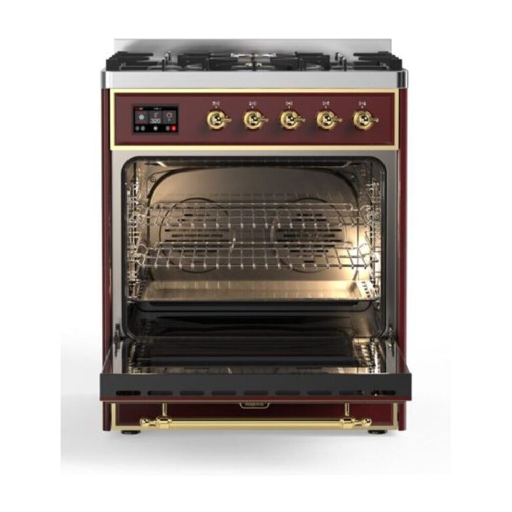 ILVE_UM30DQNE3BUGLP_Majestic_II_30"_Dual_Fuel_Range_Front_View