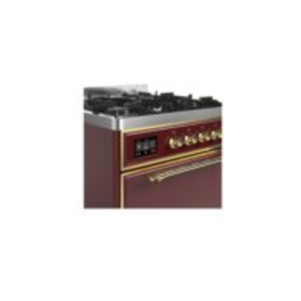 ILVE UM30D Majestic II 30 inch Dual Fuel Range with 5 Black Brass Burners