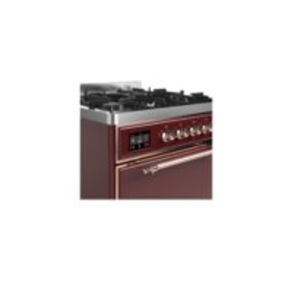 ILVE UM30D Majestic II 30 inch Dual Fuel Range with 5 Black Brass Burners