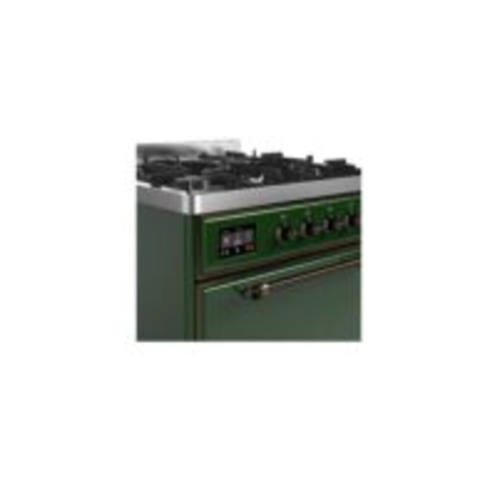 ILVE UM30D Majestic II 30 inch Dual Fuel Range with 5 Black Brass Burners