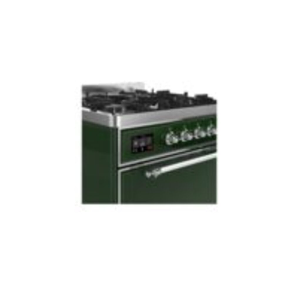 ILVE UM30D Majestic II 30 inch Dual Fuel Range with 5 Black Brass Burners