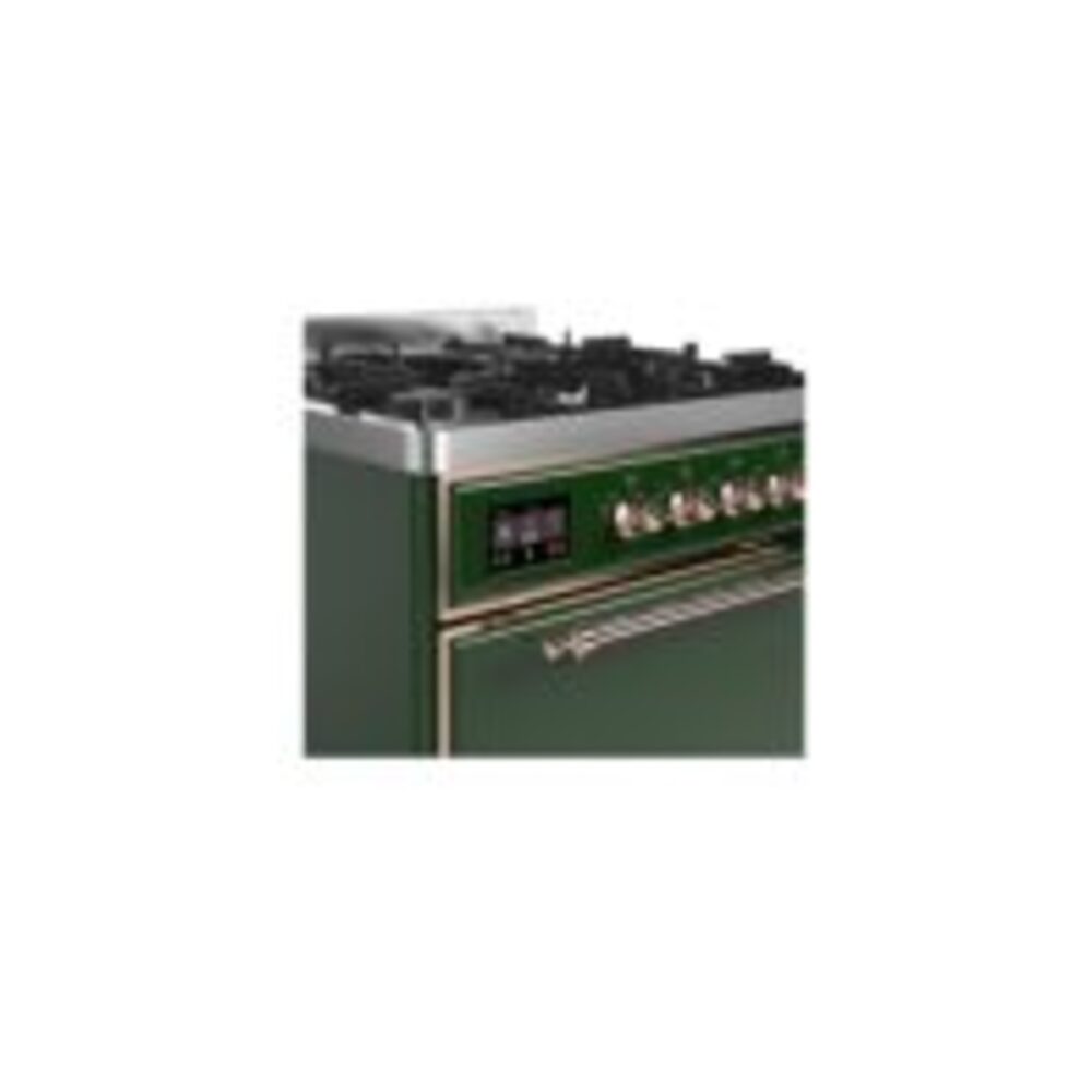 ILVE UM30D Majestic II 30 inch Dual Fuel Range with 5 Black Brass Burners
