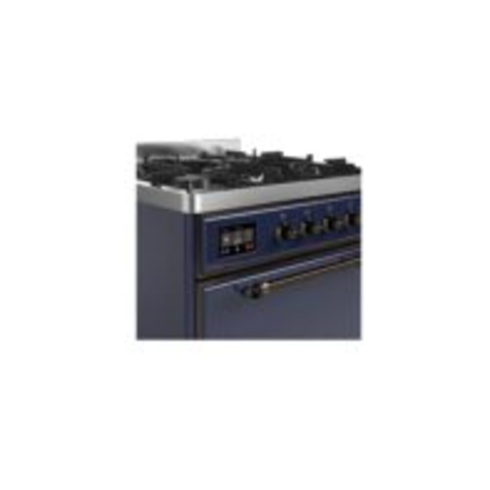 ILVE UM30D Majestic II 30 inch Dual Fuel Range with 5 Black Brass Burners