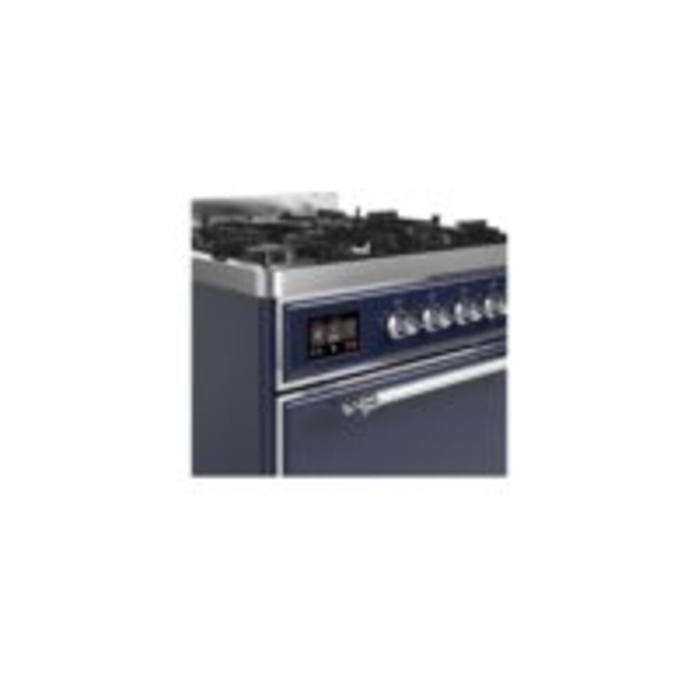 ILVE UM30D Majestic II 30 inch Dual Fuel Range with 5 Black Brass Burners