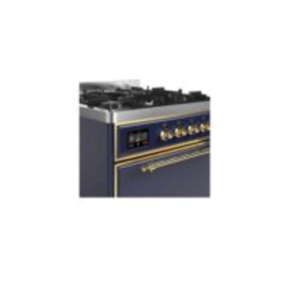 ILVE UM30D Majestic II 30 inch Dual Fuel Range with 5 Black Brass Burners