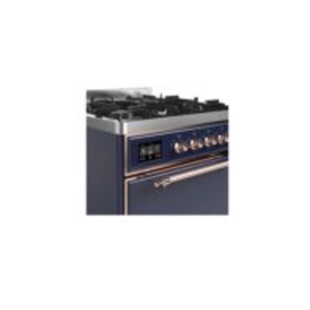 ILVE UM30D Majestic II 30 inch Dual Fuel Range with 5 Black Brass Burners