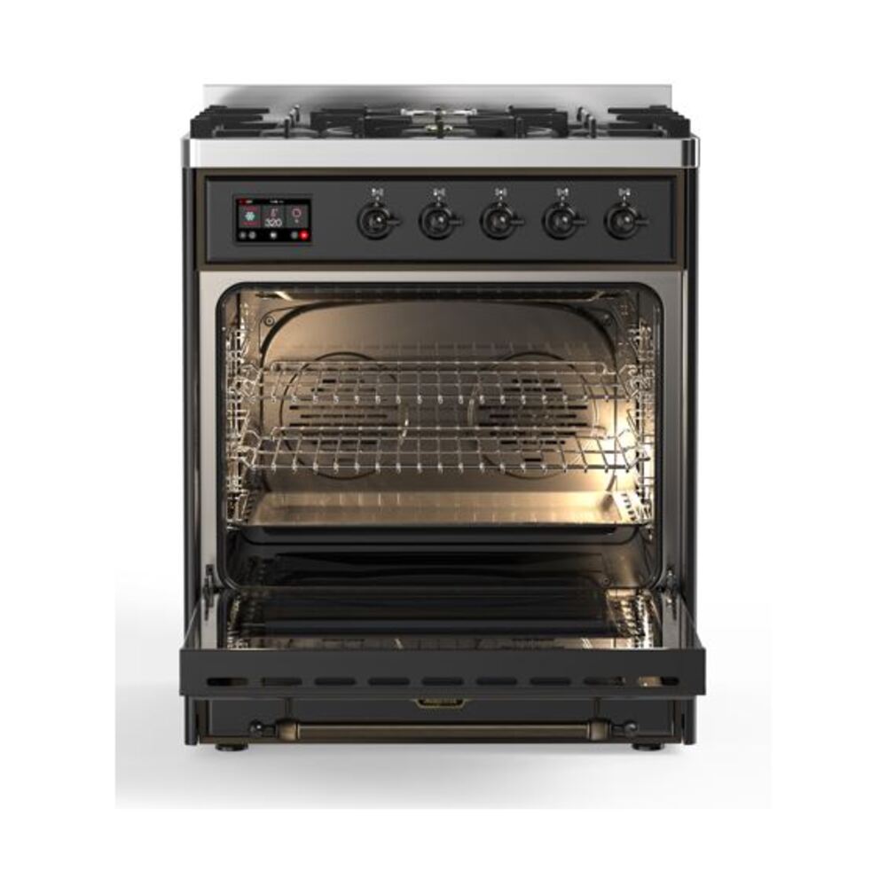 ILVE_UM30DQNE3MGBLP_Majestic_II_30"_Dual_Fuel_Range_Front_View