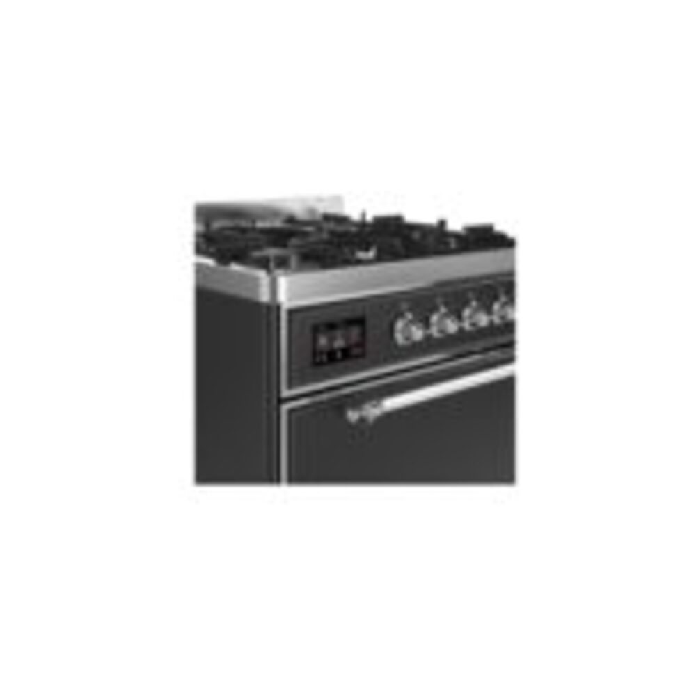ILVE UM30D Majestic II 30 inch Dual Fuel Range with 5 Black Brass Burners