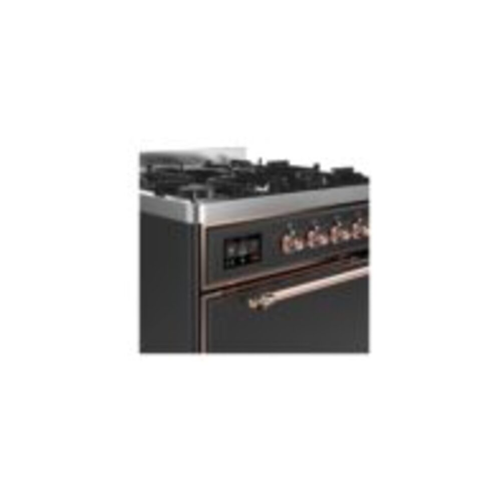 ILVE UM30D Majestic II 30 inch Dual Fuel Range with 5 Black Brass Burners