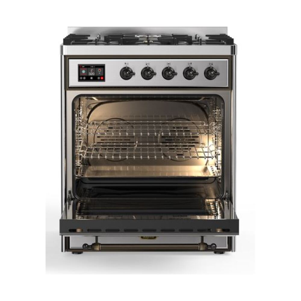 ILVE_UM30DQNE3SSBLP_Majestic_II_30"_Dual_Fuel_Range_Front_View
