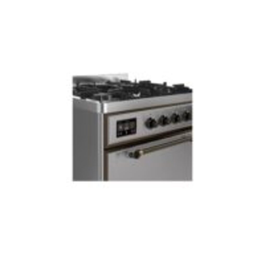 ILVE UM30D Majestic II 30 inch Dual Fuel Range with 5 Black Brass Burners